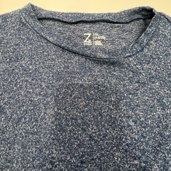 Zella girl's heather navy blue long-sleeved pullover top - Picture 5 of 5